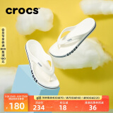 crocs卡骆驰贝雅卡骆班运动拖鞋男鞋女鞋居家夹脚平底人字拖鞋|205393 白/深蓝-126 43 (270mm)