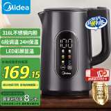 美的（Midea）电热水壶烧水壶316L不锈钢热水壶 1.7升恒温电水壶彩屏触控保温水壶自动断电SHE1750