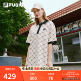 斐乐（FILA） FUSION潮牌女子连衣裙夏新款时尚宽松POLO领连身裙 乳糖色-BG XL