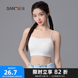 三福2024新款运动风文胸女固定杯抹胸美背细肩带裹胸吊带背心内衣 白色 75B