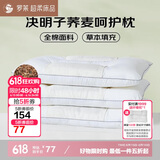 罗莱家纺 枕头枕芯脊椎枕 100%全棉决明子荞麦花草护颈高枕 46*72
