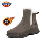 Dickies女士雪地靴女靴冬季加绒加厚短靴保暖棉鞋靴子 驼色 38 