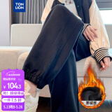 唐狮（TonLion）2024女束脚显瘦休闲侧拼卫裤WP 加绒款/黑色 XL 
