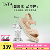 他她（TATA）休闲厚底凉鞋女鞋舒适法式气质凉鞋2024夏季新款7AP01BL4 杏色（凉鞋款） 34