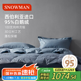 斯诺曼100支贡缎进口95%白鹅绒羽绒春秋被芯空调被子2.0*2.3m充510g蓝色