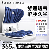 思菲其护腰坐垫靠垫护腰久坐神器人体工学椅支撑腰部坐靠背一体座椅垫 旗舰款-运动蓝【炸裂推荐】 超强支撑-舒适护腰