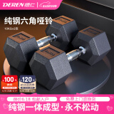 汇聚德仁（huijuderen）六角哑铃纯钢健身哑铃男士女士环保家用健身器材组合一体成型 【纯钢】10kg两只（总重20KG)
