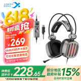 西伯利亚（XIBERIA）S21 游戏耳机头戴式 电脑电竞有线耳机耳麦 7.1声道线控不求人主播吃鸡听声辨位绝地求生耳机带麦 S21MAX铁灰【6646X1双声卡】
