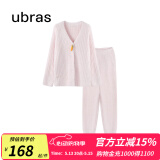 ubras【虞书欣同款】兔绒绒开襟家居服套装厚款女加绒睡衣冬季女 【长袖长裤套装】粉晨色 M
