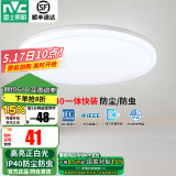 雷士（NVC）阳台灯卧室灯吸顶灯灯具灯饰厨房灯LED照明灯现代简约灯饰卫生间 如雪白 12瓦 正白光 IP40防虫