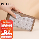 POLO手包女士钱包女长款卡包手拿包女多卡位钱夹印花女包生日礼物