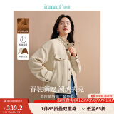茵曼（INMAN）春季外套女装2025新款复古麂皮绒休闲高级宽松长袖小个子夹克上衣 浅杏色 L