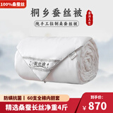 桐乡100%桑蚕丝被芯纯手工天然蚕丝被优质长丝四季被秋冬被子母被 桑蚕丝净重4斤(总重约6斤） 200x230cm【白色全棉】