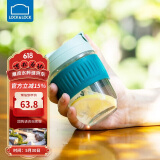 乐扣乐扣（LOCK&LOCK）咖啡杯耐热玻璃水杯子男女学生便携式双饮吸管杯随手杯350ML绿色