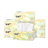 洁柔 抽纸东方花园卫生纸100抽 面巾纸餐巾纸纸巾可湿水家庭实惠装 小雏菊 3层 100抽*5包