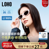 LOHO折叠复古猫眼墨镜女2025新高级感窄框gm偏光太阳眼镜男防紫外线