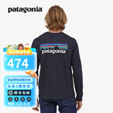 巴塔哥尼亚（Patagonia）男士混纺棉轻便logo潮流圆领长袖T恤卫衣L/S P-6 Logo 38518 BLK L