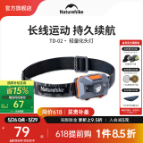 NatureHike挪客轻便锂电充电头灯 强光户外防水led钓鱼超长续航多档调节夜跑 4级防泼水4档调光/充电款/橙灰