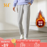 361°运动裤女秋冬季休闲宽松直筒加绒卫裤跑步针织长裤子662444701D