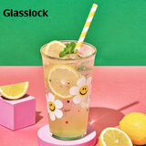Glasslock&wigglewiggle联名款高颜值大容量玻璃水杯家用咖啡杯女夏季500ml