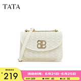 他她（TATA）时尚轻奢小方包女百搭单肩斜挎包女春季新款NB207BX3 白色 F