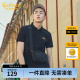 卡宾男装纯色修身短袖POLO衫多色简约时尚春夏新款C 煤黑01 XL /180/52
