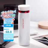 乐扣乐扣（LOCK&LOCK）不锈钢保温杯情侣学生水杯菲特旋转盖轻量杯450ml白红 LHC4131WR