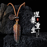 口力米大COLIMIDA涅槃重生99足银吊坠羽毛原创设计手工定制项链镶金银饰品男女礼物 手工定制 | 涅槃重生吊坠