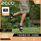爱步（ECCO）户外凉鞋男鞋 夏季男士透气魔术贴沙滩鞋子 越野069564 黑色/灰色06956450034 44