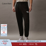Calvin Klein Jeans秋季男休闲ck字母叠印松紧束脚纯棉针织运动卫裤J324249 BEH-太空黑 M