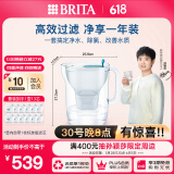 碧然德（brita） 【孙颖莎推荐】家用净水壶 滤水壶滤芯 MAXTRA+LE 去水垢专家版滤芯 设计师水壶蓝色+PRO滤芯12枚
