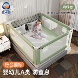 M-CASTLE床围栏婴儿童床上挡板宝宝床边防摔床护栏三面拼接防夹防掉床围挡 奶绿色 单面装 1.5米