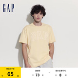 Gap男女装夏季纯棉字母logo短袖T恤宽松百搭上衣A00818 黄色 175/96A(L) 亚洲尺码