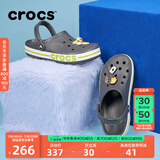 crocs卡骆驰洞洞鞋贝雅卡骆班轻便耐磨一脚蹬休闲鞋|205089 石板灰/青柠绿-0GX 44 (280mm)