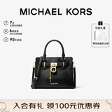 MICHAEL KORS礼物轻奢MK女包HAMILTON皮质斜挎手提托特包凯莉包 小号 黑色