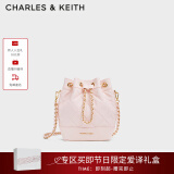 CHARLES&KEITH绗缝菱格链条水桶包双肩包包女包女友生日礼物CK2-10701506 Light Pink浅粉色 M