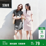 森马（Semir）连衣裙女圆领收腰弹力针织裙2025夏刺绣休闲短裙辣妹109325114001
