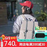 GASTON LUGA原创潮牌背包男双肩包皮大容量男女电脑包书包防水旅行商务出差 浅灰褐13英寸