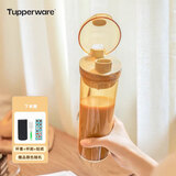 特百惠（Tupperware）600ml水杯晶彩MAX茶韵杯带茶隔大容量水壶学生运动办公茶杯 奶茶棕 600ml