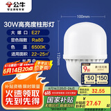 公牛（BULL）LED灯泡高亮柱形灯厂房车间商超食堂 30W球泡白光6500KE27螺口