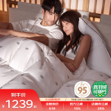 霞珍【羽绒被】95%白鹅绒被芯 5A级80支全棉抗菌鹅绒被 轻盈保暖被子 银色皇冠 加厚冬被-200*230cm-填充1200g
