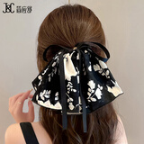 简应舒花朵飘带蝴蝶发圈 后脑勺显脸小发夹盘发发抓头发夹子发夹鲨鱼夹