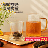 雅集筑茗玻璃茶杯茶水分离玻璃杯带盖带玻璃内胆办公家用耐热泡茶杯