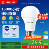 飞利浦（PHILIPS）led节能灯泡客厅家用超亮照明E27大螺口灯泡12W6500K白光优视型