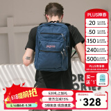 JANSPORT杰斯伯双肩包男旅行背包书包女多隔层高中大学生包 47JK003 深蓝色-隔层+侧袋