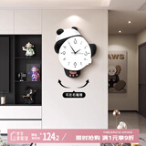 猫九酱熊猫钟表挂钟客厅2025新款简约大气网红挂墙创意时钟餐厅挂饰