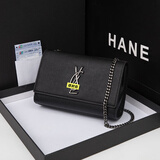 2025新款YSL圣罗兰包包女士真皮轻奢时尚女包链条斜挎包潮流小包 黑色