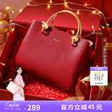 纽芝兰（NUCELLE）包包女款2025年凯莉包红色娘婚包大容量手提单肩斜挎包生日礼物