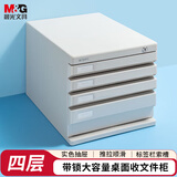 晨光（M&G）文具 4层桌面文件柜 抽屉式拉手A4资料收纳柜 带索引标签 办公用品 灰色单个装ADM95297