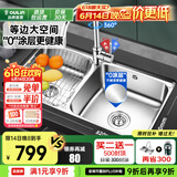 欧琳【国补立减15%】厨房水槽水盆不锈钢洗菜盆洗碗池大双槽洗菜池